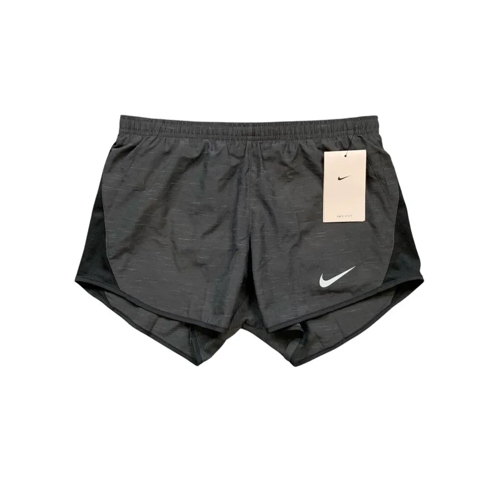 Nike Shorts Womens Extra Small Gotham Gray 10K Black‎ Dri Fit Running Lined